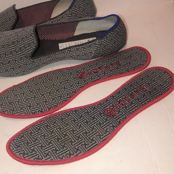 Rothy’s Charcoal Gray Retired Grid Pattern Loafer Flats - Picture 12 of 12